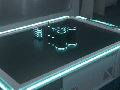 Future Table Tron Isometric 3d animation after effect animation cinema 4d co2 design illustration octane tron