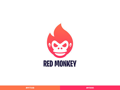 Red Monkey app brand and identity branding design icon illustration logo minimal vector web