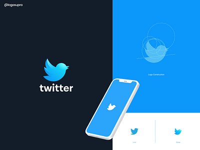 Twitter (logo redesign) by Logo Supra on Dribbble