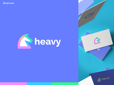 heavy unicorn app brand and identity branding design icon illustration logo minimal vector web