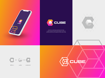 cubecoin brand and identity branding design icon illustration logo vector