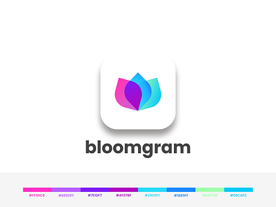 Bloomgram brand and identity branding design icon illustration logo minimal monogram logo ui ux vector web