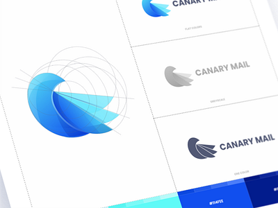 CANARY MAIL app brand and identity branding design icon illustration interface ios app logo logodesign marketing agency monogram logo ui ux ui vector visual identity webdesign website