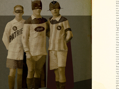 Super héros collage hero illustration layout masks photo super vintage