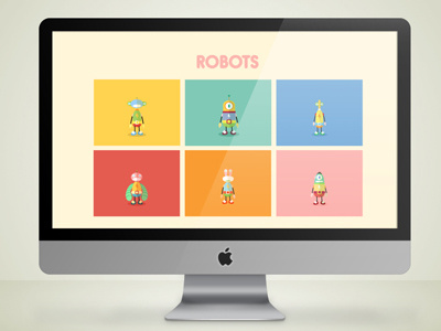 Pick your robot cartoon design home illustration page robot vector web