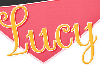 Lucy Logo heart logo pink retro script typography yellow