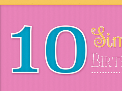 10 simple Birthday cales birthday border cakes dots font script stripes stroke ten yellow