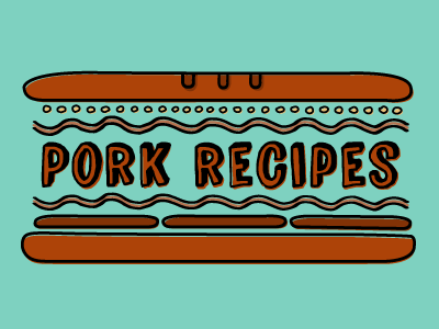 Pork Recipes bacon bread font food logo pork recipes roll sandwich sauce