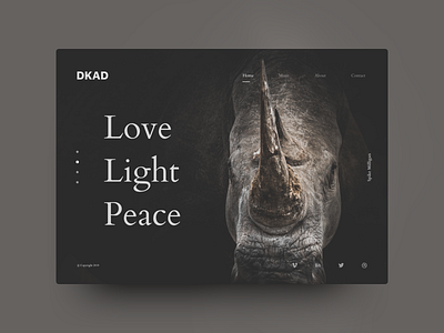 Daily UI Challenge daily ui layout light love peace rhino ui ui design webdesign website wildlife