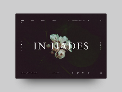 In Hades dailyui flowers icons layout slider typography ui uiux webdesign website
