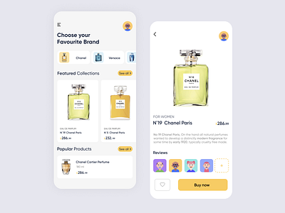 FRAGRANCE STORE UI App app design graphic design illustration mobile mobile app typography ui ux ux ui