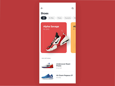 E-commerce shoe app concept animation app clean design illustration minimal mobile app typography ui ux
