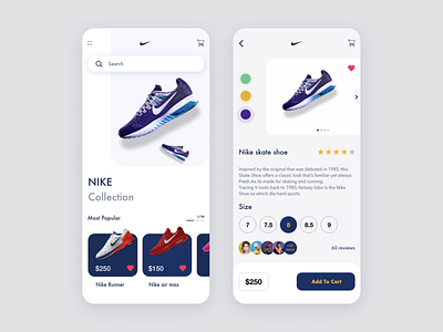 Nike Collection App animation app design illustration mobile mobile app typography ui ux web