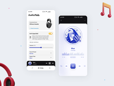 AudioPhile App Concept app application branding design interface mobile music ui uidesign ux