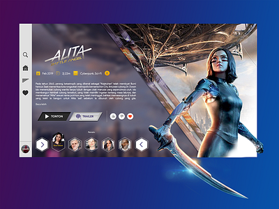 Alita Battle Angel Landing Page branding interface landing page modern movie movie app ui ux web website design