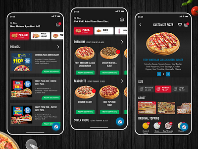 domino's pizza redesign app branding food app interface mobile pizza restaurant ui ux