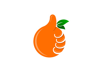 Thumb Fruit Logo brand identity brand mark corporate identity delicious design freelancer food fruit graphic design great hand leaf logo brand logo corporate logo design logo for sale logo identity nature orange thumb thumbs up