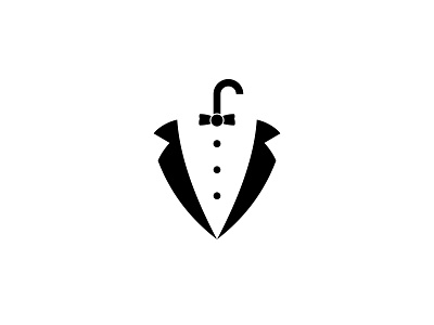 Umbrella Man Logo brand identity brand mark corporate identity design freelancer gentleman graphic design logo brand logo corporate logo design logo for sale logo identity man rain romance tie tool tuxedo umbrella water weather