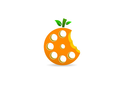 Fruit Movie Logo bite brand identity brand mark corporate identity design freelancer entertainment film food fresh fruit graphic design logo brand logo corporate logo design logo for sale logo identity movie nature pictures roll