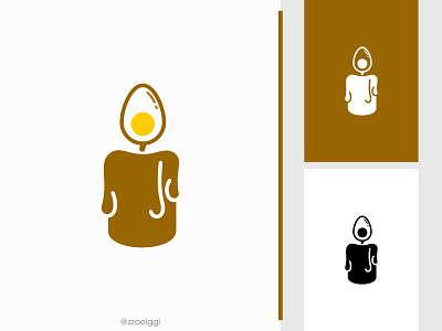 Candle Egg Logo beverages brand design brand designer candle chicken dinner egg fire food light logo design logo designer logo for sale logo idea logo inspiration logo mark logogram logotype melt restaurant