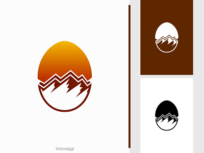 Egg Mountain Logo adventure animal bird brand design brand designer chicken climber egg illustration logo design logo designer logo for sale logo idea logo inspiration logo mark logotype mountain nature outdoor sky