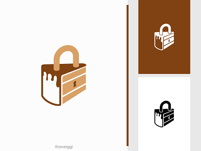 Padlock Cake Logo bakery batter brand design brand designer bread cake cookie illustration key lock logo design logo designer logo for sale logo idea logo inspiration logo mark logotype padlock shop sweet