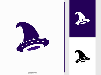 Wizard Ufo Logo alien aliens brand design brand designer fiction hat illustration logo design logo designer logo for sale logo idea logo inspiration logomark logotype magic sorcery spell ufo witch wizard