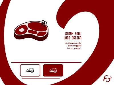 Steak Pool Logo brand design brand designer food grill illustration logo design logo designer logo for sale logo idea logo inspiration logomark logotype meal meat pool sport steak swim swimming swimming pool