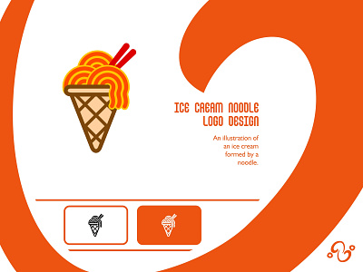 Ice Cream Noodle Logo beverage brand design brand designer drink food ice cream illustration logo design logo designer logo for sale logo idea logo inspiration logomark logotype milk noodle ramen restaurant spaghetti yogurt