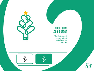 Sock Tree Logo apparel brand design brand designer clothes fashion foot illustration logo design logo designer logo for sale logo idea logo inspiration logomark logotype natural nature pine sock star tree