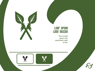 Leaf Spear Logo brand design brand designer cross environment green illustration leaf logo design logo designer logo for sale logo idea logo inspiration logomark logotype natural nature sharp spear tribe weapon