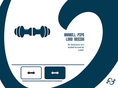 Barbell Pipe Logo barbell brand design brand designer construction fitness gym illustration logo design logo designer logo for sale logo idea logo inspiration logomark logotype muscle pipe plumber plumbing water workout