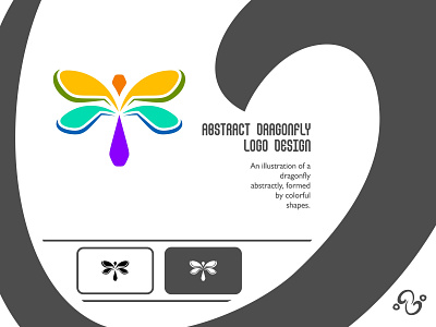 Abstract Dragonfly Logo abstract animal brand design brand designer color colorful dragonfly illustration insect logo design logo designer logo for sale logo idea logo inspiration logomark logotype modern simple tiny wing