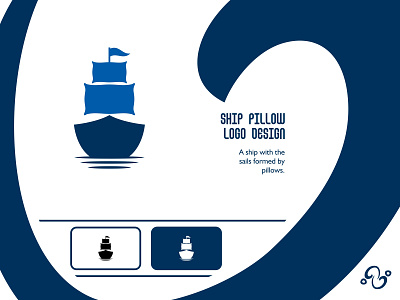 Ship Pillow Logo bed boat brand design brand designer cruise cushion illustration logo design logo designer logo for sale logo idea logo inspiration logomark logotype pad pillow sail sea ship sleep