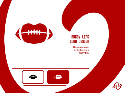 Rugby Lips Logo americanfootball ball brand design brand designer game illustration kiss lip lips lipstick logo design logo designer logo for sale logo idea logo inspiration logomark logotype rugby sexy sport