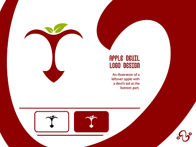 Apple Devil Logo apple brand design brand designer demon devil food fruit hell illustration logo design logo designer logo for sale logo idea logo inspiration logomark logotype nature organic satan tail