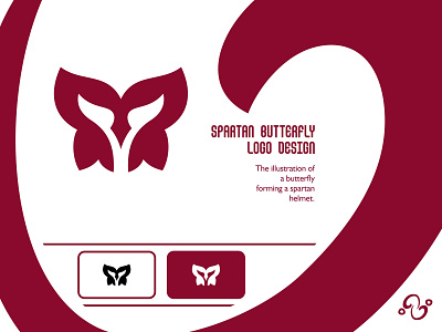 Spartan Butterfly Logo animal brand design brand designer butterfly helmet illustration insect logo design logo designer logo for sale logo idea logo inspiration logomark logotype moth sparta spartan war warrior wing