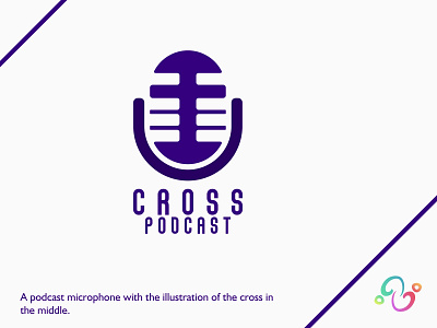 Cross Podcast Logo audio brand design brand designer christ christian church cross entertainment logo design logo designer logo for sale logo idea logo inspiration logomark logotype podcast radio talk worship zzoe iggi