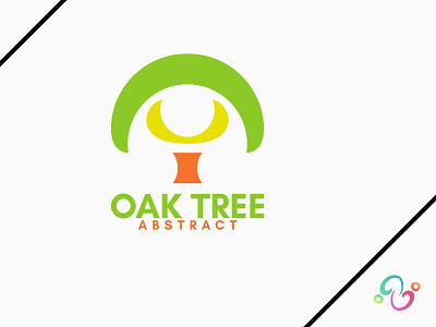 Abstract Oak Tree Logo abstract brand design brand designer color colorful logo design logo designer logo for sale logo idea logo inspiration logomark logotype modern natural nature oak plant simple tree zzoe iggi