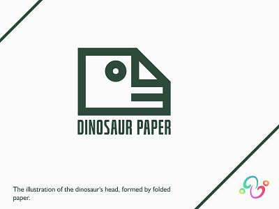 Dinosaur Paper Logo animal brand design brand designer dinosaur document file fold folder jurassic logo design logo designer logo for sale logo idea logo inspiration logomark logotype paper prehistoric t rex zzoe iggi