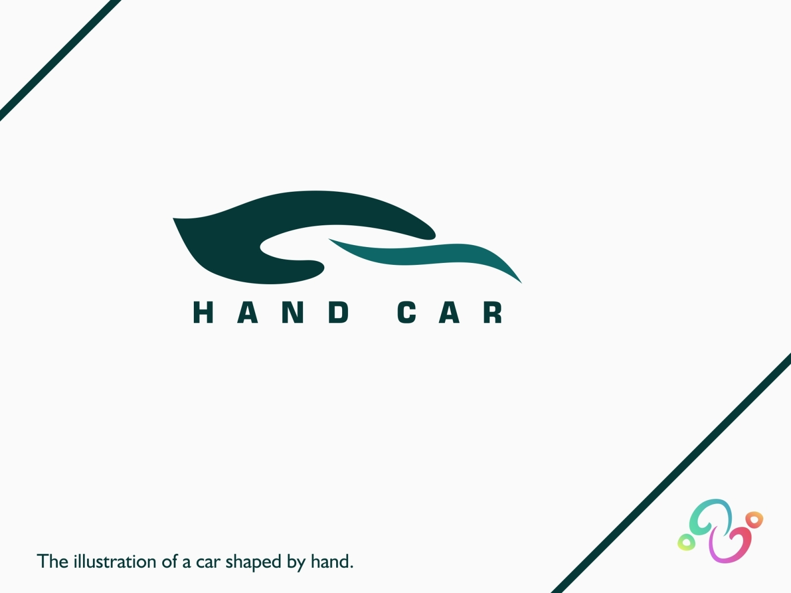 car logo with a green hand