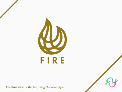 Fire Logo brand design brand designer burn fire flame gas gold hot line logo design logo designer logo for sale logo idea logo inspiration logomark logotype luxury monoline oil zzoe iggi