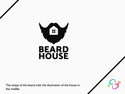 Beard House Logo barbershop beard brand design brand designer gentleman hair home house logo design logo designer logo for sale logo idea logo inspiration logomark logotype masculine mortgage property real estate zzoe iggi