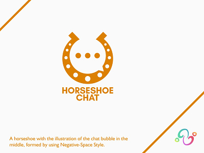 Horseshoe Chat Logo app brand design brand designer chat chatting conversation cowboy horse horseshoe logo design logo designer logo for sale logo idea logo inspiration logomark logotype lucky ranch talk zzoe iggi