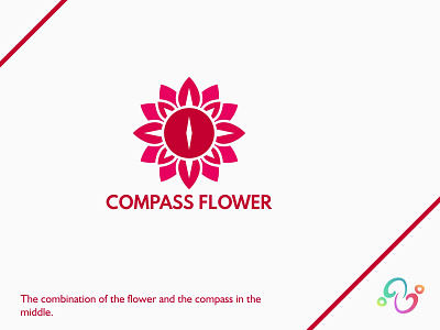 Compass Flower Logo adventure bloom botany brand design brand designer compass direction floral flower logo design logo designer logo for sale logo idea logo inspiration logomark logotype north plant south zzoe iggi