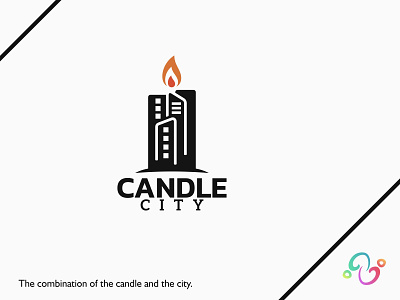 Candle City Logo brand design brand designer building candle city fire logo design logo designer logo for sale logo idea logo inspiration logomark logotype resident scent skyscrapper town wax wick zzoe iggi