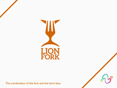 Lion Fork Logo animal brand design brand designer dinner eat food fork lion lioness logo design logo designer logo for sale logo idea logo inspiration logomark logotype predator restaurant wild zzoe iggi