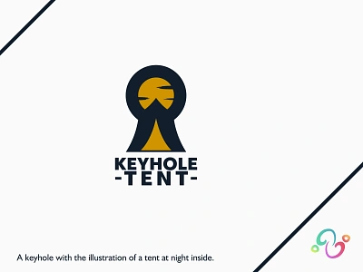 Keyhole Tent Logo brand design brand designer camp camping door home indoor key keyhole logo design logo designer logo for sale logo idea logo inspiration logomark logotype night outdoor tent zzoe iggi