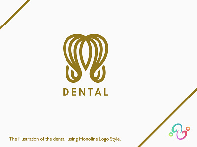 Dental Logo brand design brand designer dental dentist dentistry gold line lines logo design logo designer logo for sale logo idea logo inspiration logomark logotype luxury monoline teeth tooth zzoe iggi