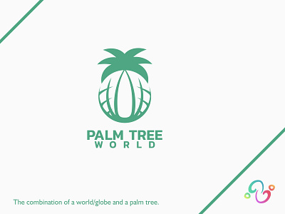 Palm Tree World Logo brand design brand designer earth globe logo design logo designer logo for sale logo idea logo inspiration logomark logotype natural nature palm palm tree tree universe wordwide world zzoe iggi